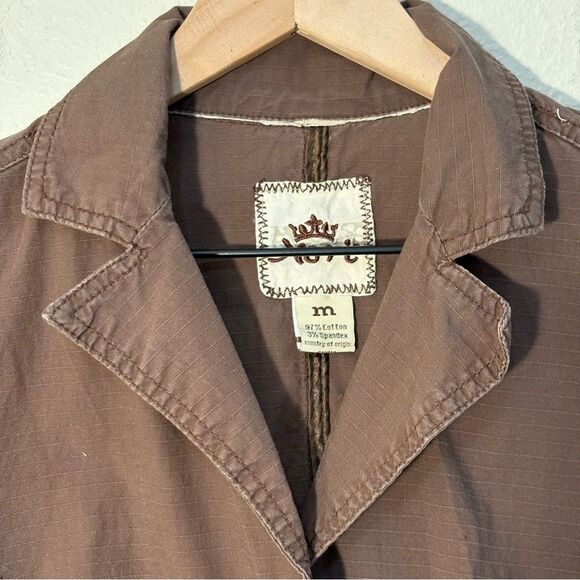 Country of Origin Chocolate Brown Women's Vest Button Up Lace Up Pockets Fitted. - Picture 3 of 7